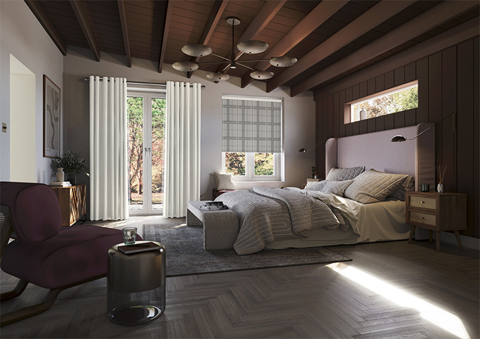 Montrose (Blackout), Tartan Grey - Motorised Roller Blind - Image 7